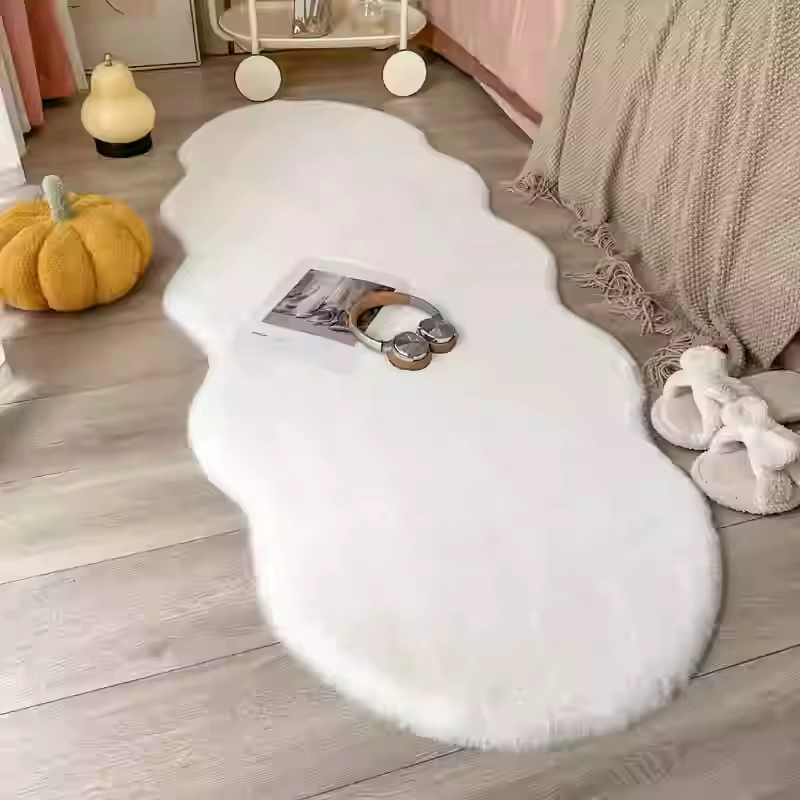 Faux lapin tapis pour décoration de maison moderne, couleur unie, peluche douce, pour canapé, chambr