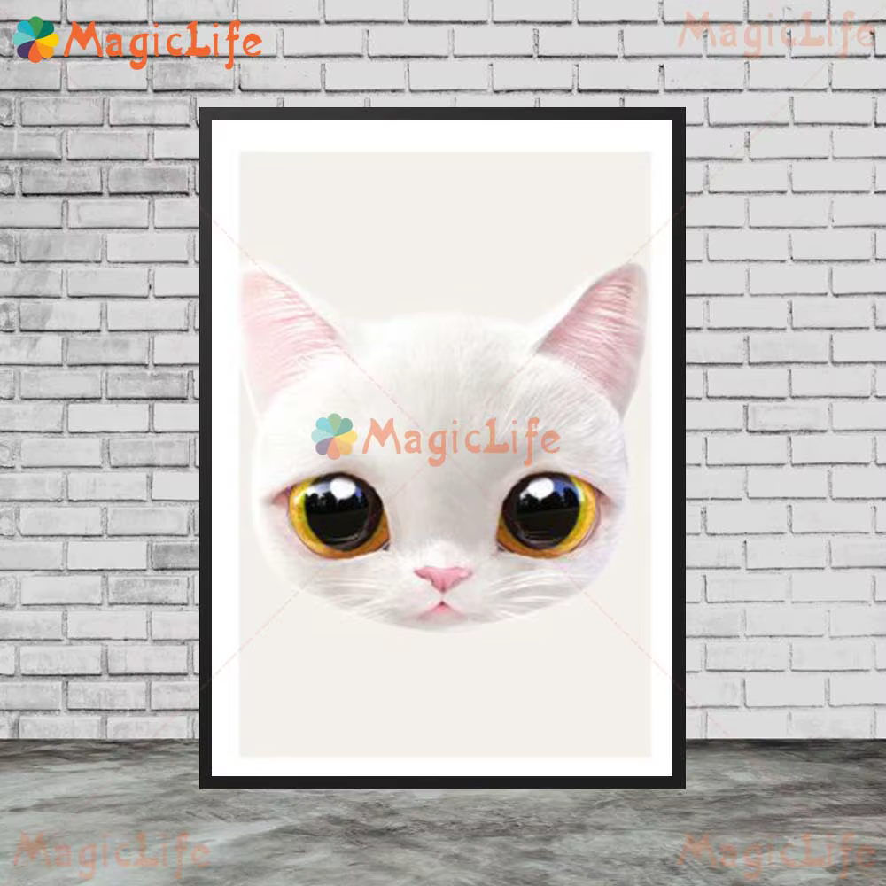 Affiche nordique de dessin animé bébé chat Animal pépinière, toile d'art mural, peinture murale, ima