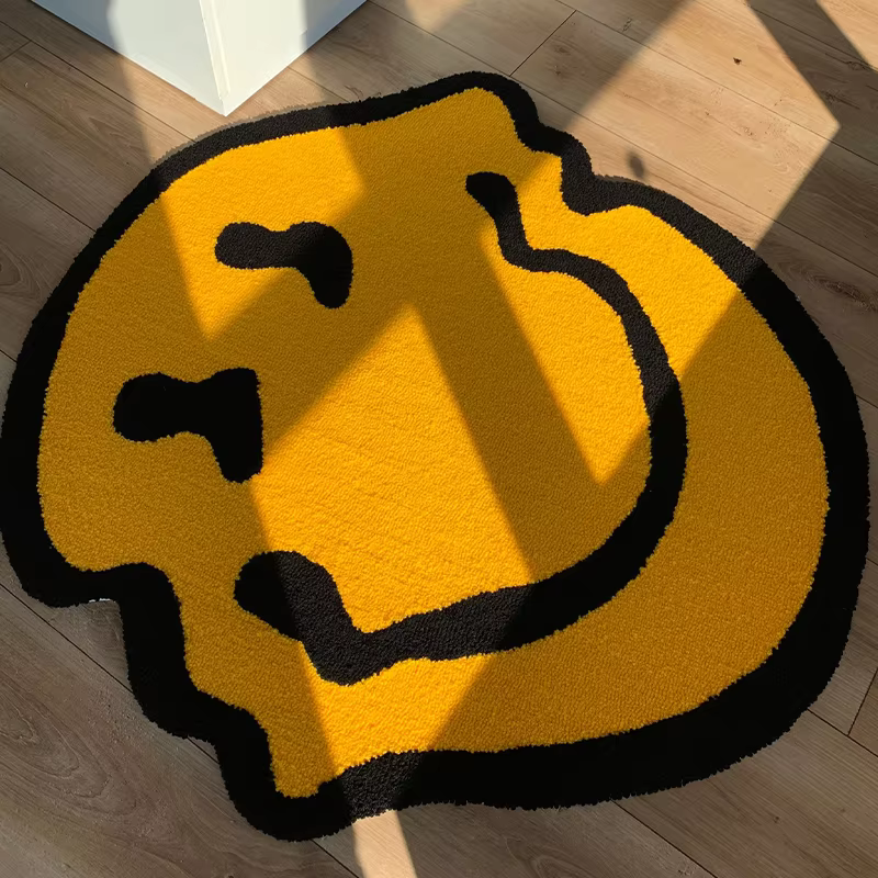 Tapis Tufté Torsadé Souriant, Purely Handmade, Doux, Adapté à la Décoration de Chambre, Moelleux, Ch