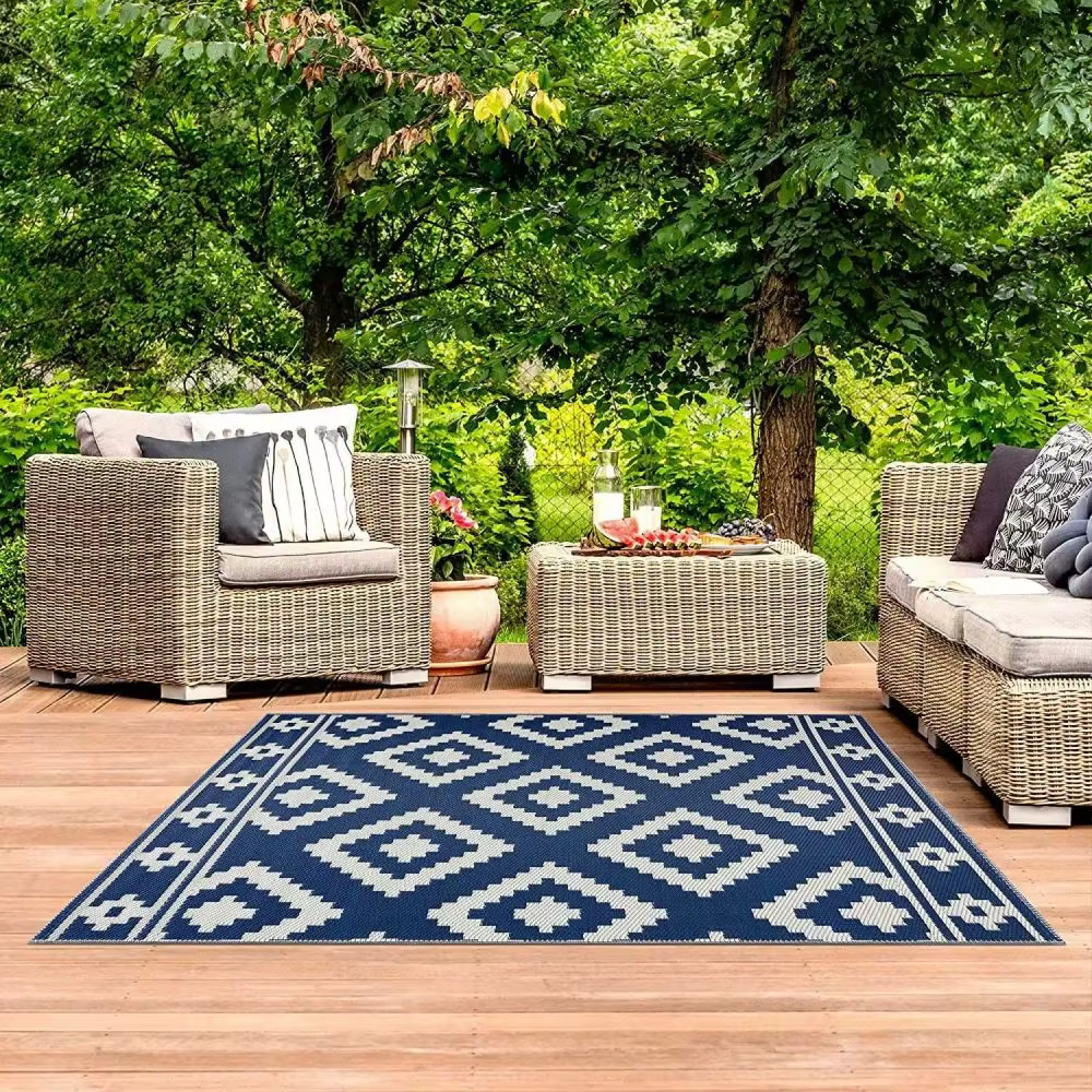 VIKAMA Tapis d'extérieur imperméable pour jardin, patio, intérieur et extérieur, pour camping-car, b