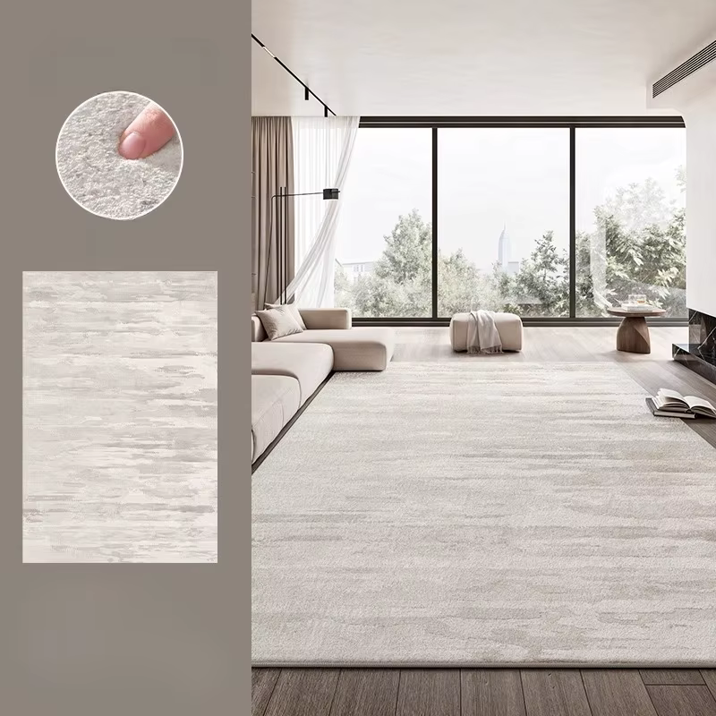 Tapis de Style crème pour salon, grande surface, chambre à coucher, décor lavable, épais, en peluche