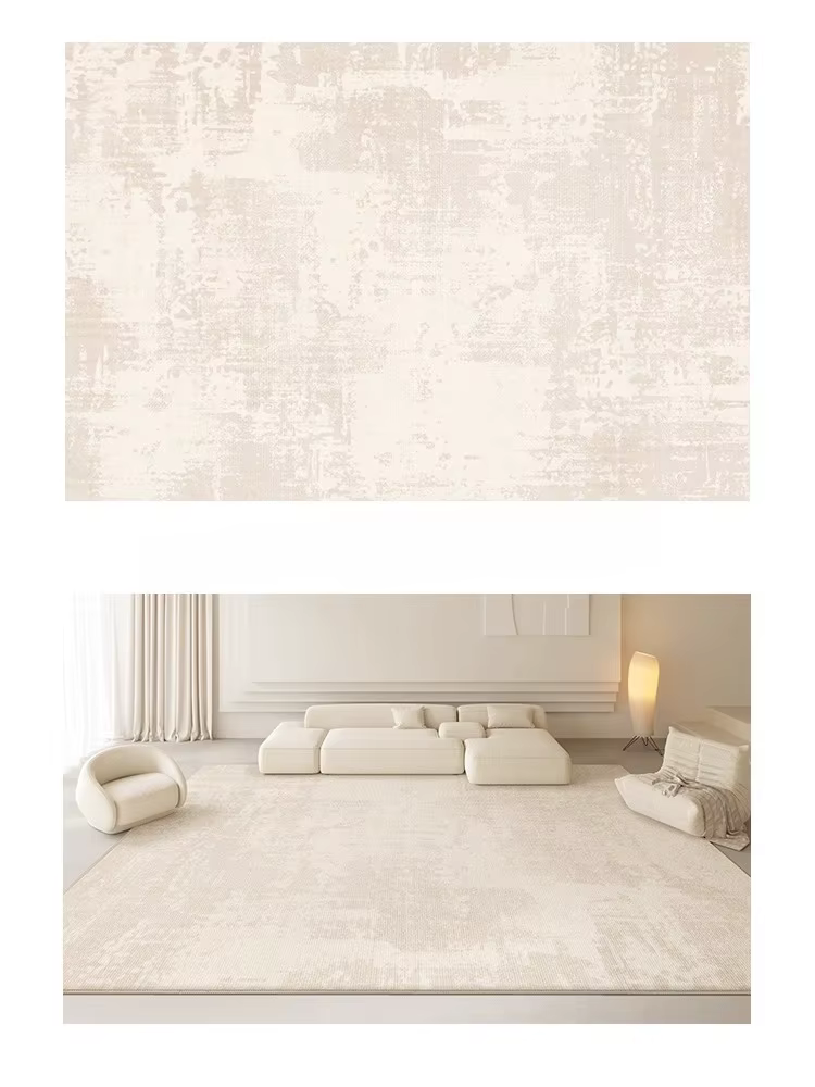 Tapis de Style crème pour chambre à coucher, grande surface, décoration de salon, lavable, en peluch