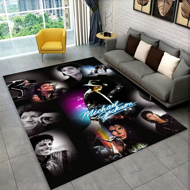 Tapis antidérapant rétro MJ Michael Jackson King of Pop pour salon, chambre à coucher, salle de jeux