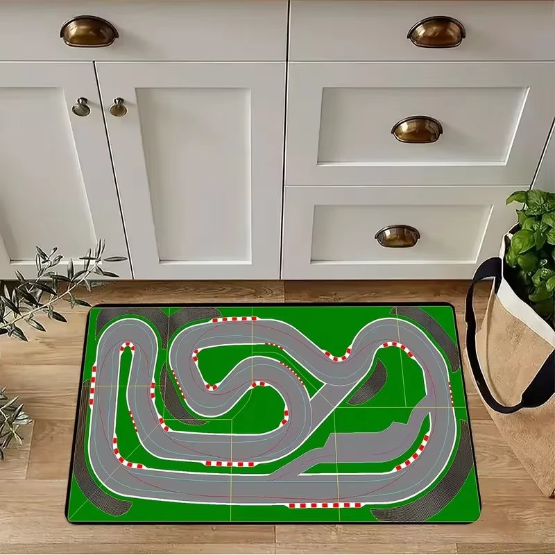 Tapis de piste de course moderne – Tapis d'entrée lavable en machine, tapis parfaits pour le salon,