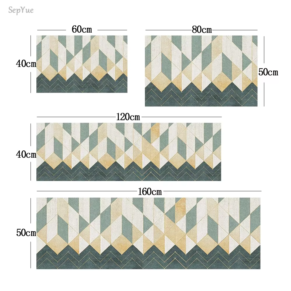 Tapis de cuisine antidérapant, longs, en velours cristal, pour salon, pieds absorbants, chambre à co