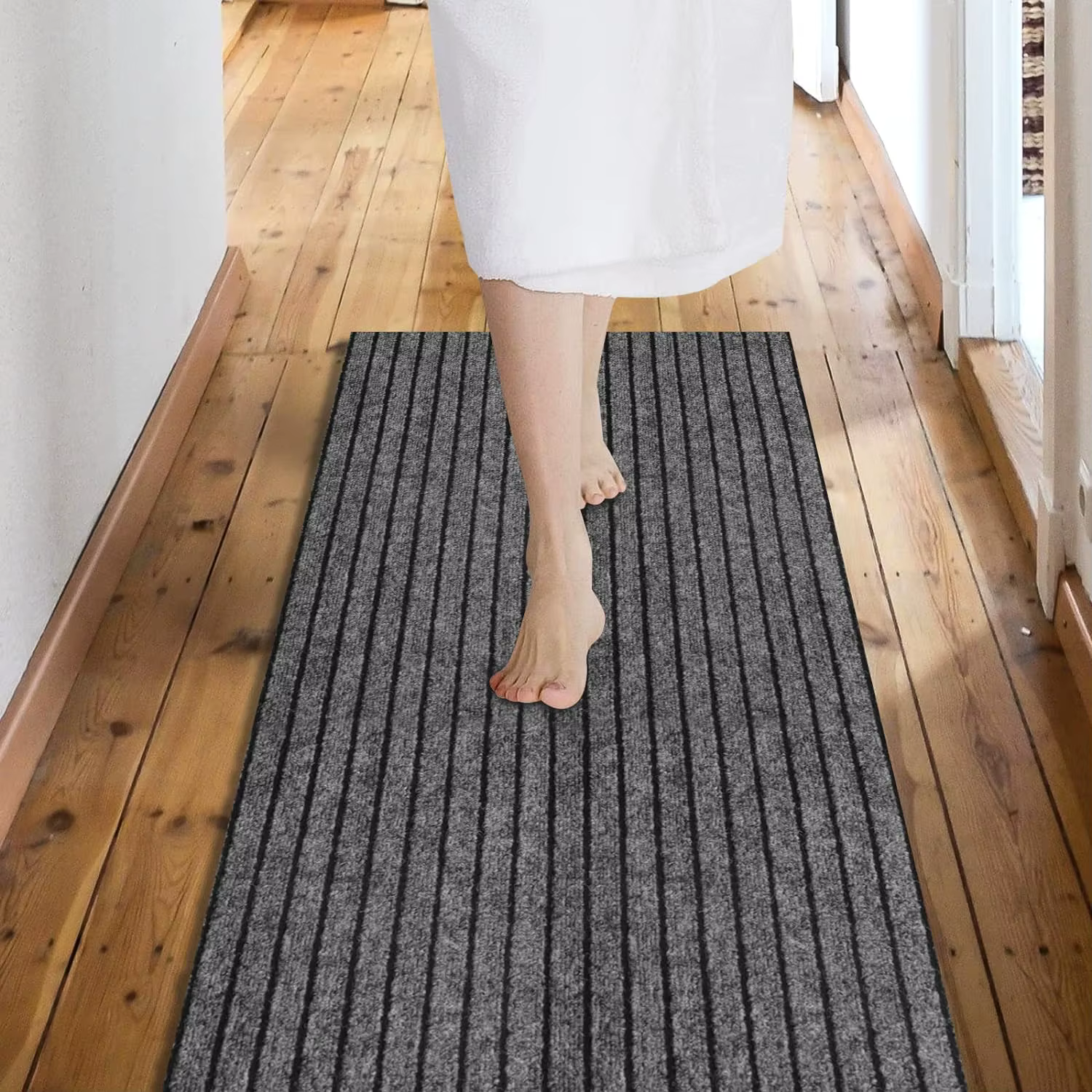 Tapis de Sol Antidérapant en Polymère pour Cuisine, Couverture Complète, Absorbe l'Huile, Portières 
