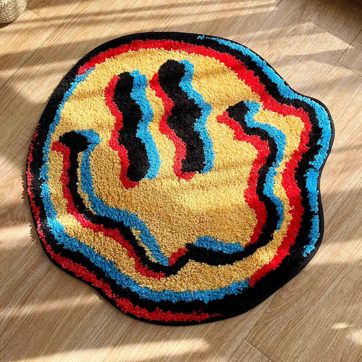 Tapis Trippy souriant - Conception capitonée unique |   Cadeau idéal pour un ami |   Tapis de chambr