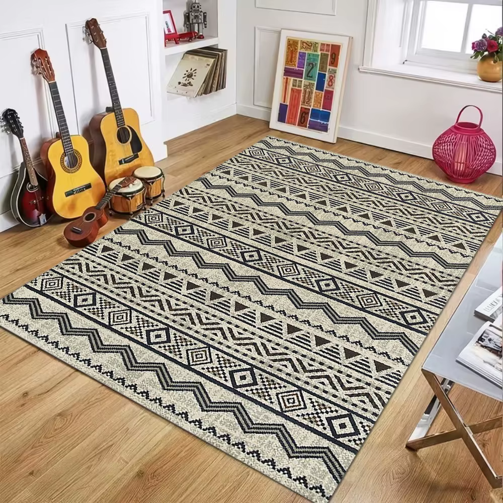 Tapis d'extérieur réversibles en paille de plastique, style Boho, pour patio, camping-car, pour camp
