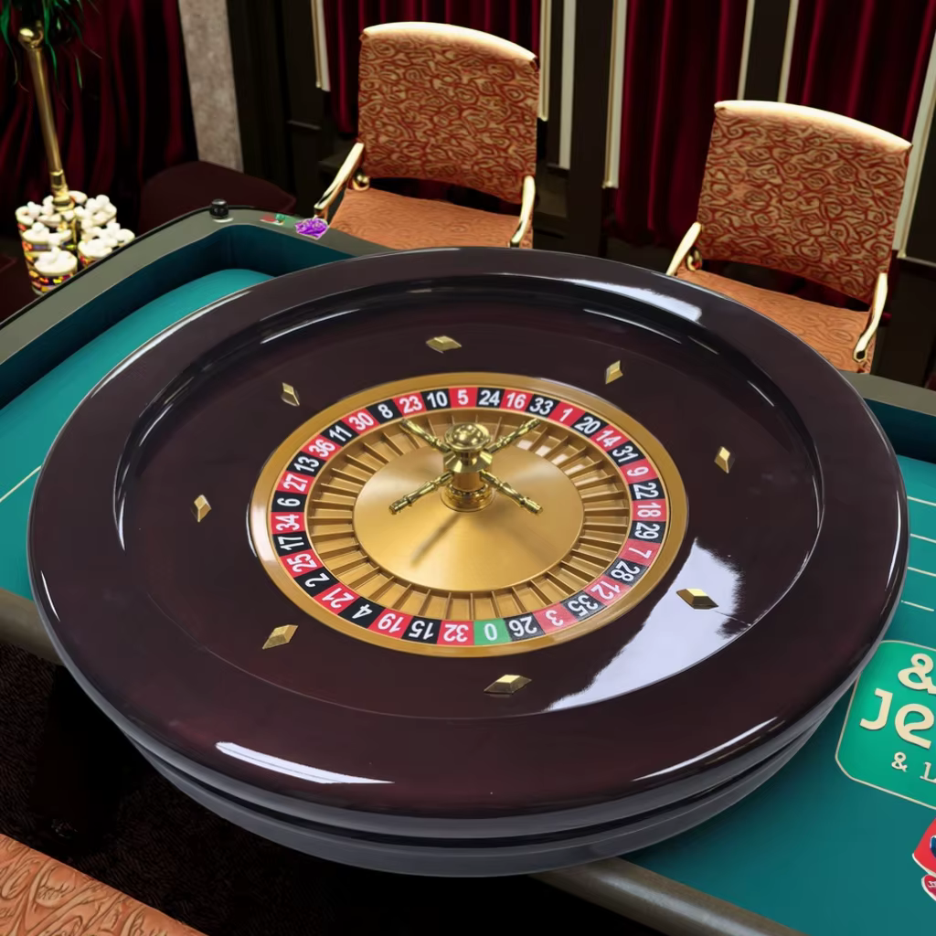 Roulette de luxe en bois massif de 20 pouces, style casino professionnel, couleur rouge, pour jeux f