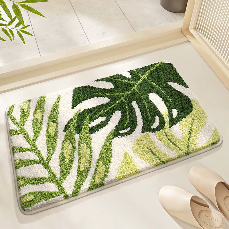Nouveau Tapis de sol imitation cachemire, épais, absorbant, antidérapant, pour salle de bain