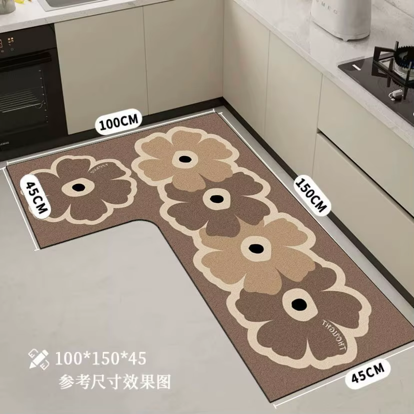 Tapis de sol de cuisine au design minimaliste avec coussin absorbant l'eau en terre de diatomée, tap
