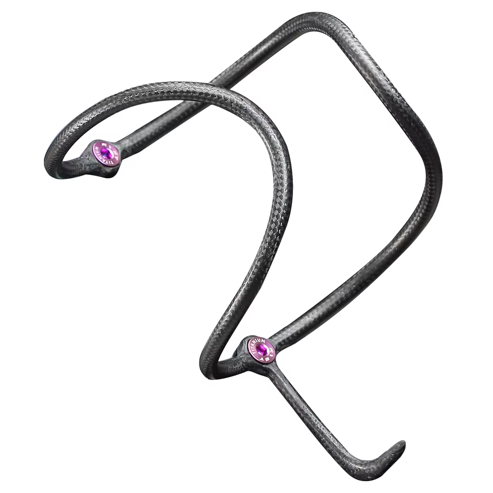 Porte-bidon en carbone RYET 5,8 g avec boulons en titane, carbone haute performance HM, finition bru