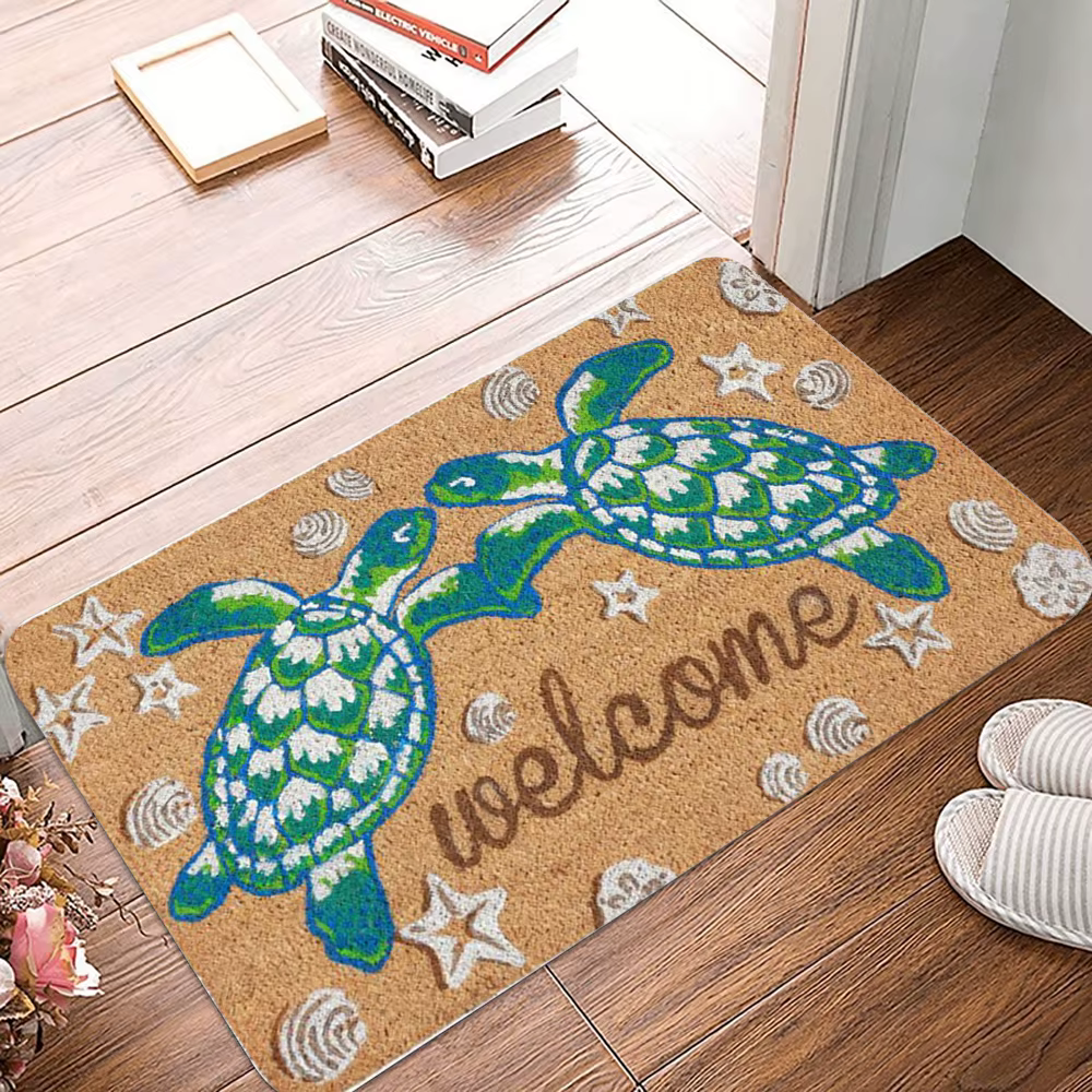 Tapis de porte Imitation cocotier, tortue de dessin animé, pour cuisine, salle de bain, tapis de sol