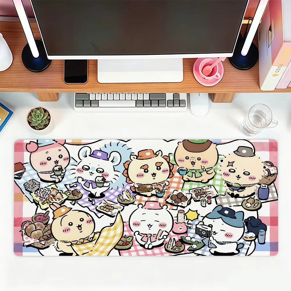 Tapis de souris Cartoon C-Chiikawa pour le bureau, les jeux et les claviers, antidérapant, grand for