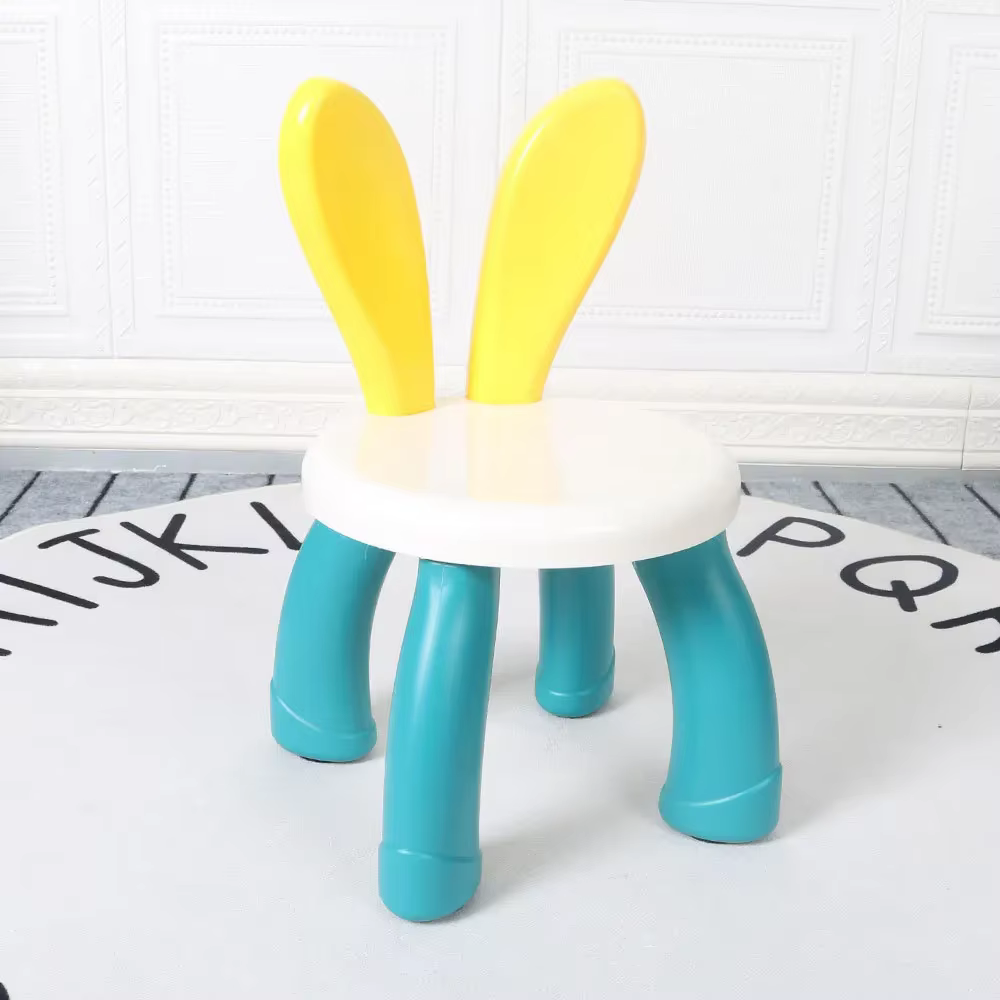 Adorable lapin maternelle enfants chaise en plastique épaissi pied de lit meubles antidérapants enfa