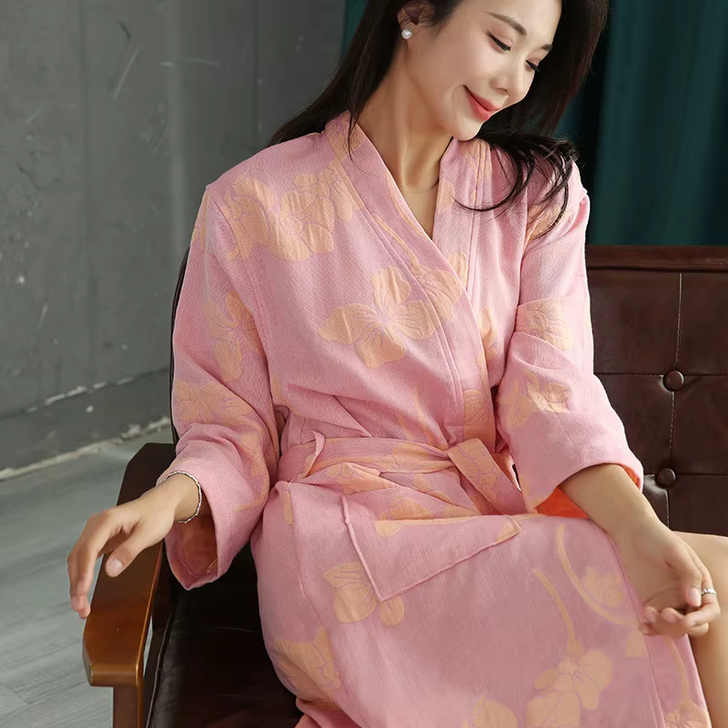 Peignoir en Coton Tissé pour Femme, Grande Taille, Absorbant l'Eau, vaccage Rapide, pour le Printemp