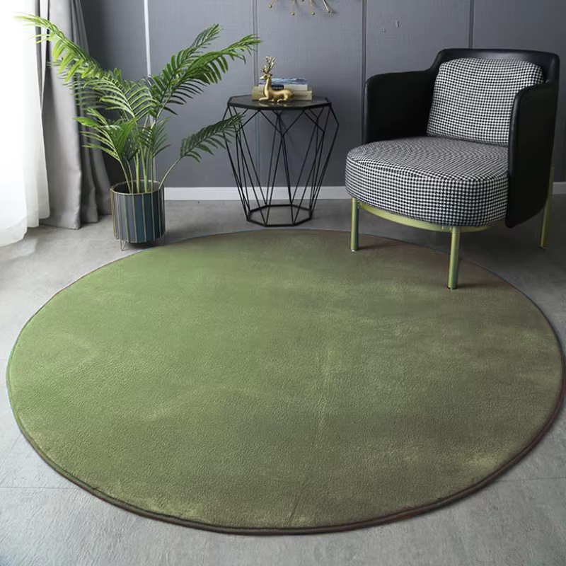 Tapis rond en velours de corail pour décoration de maison, moderne, pour salon, Table basse, court, 