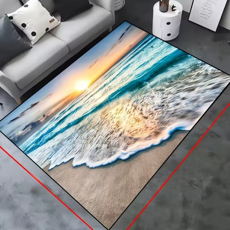 Tapis à motif ondulé - Tapis de style américain adapté aux entrées, aux salons, aux chambres à couch