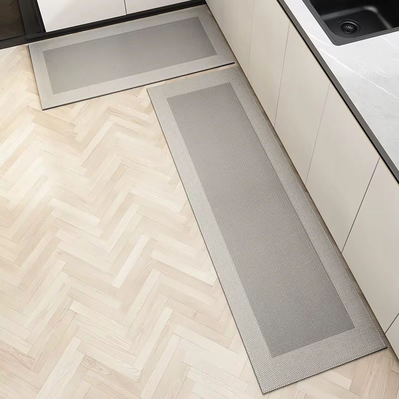 Tapis de sol de cuisine résistant à l'huile, imperméable, essuyable, sans lavage, longue bande, rési