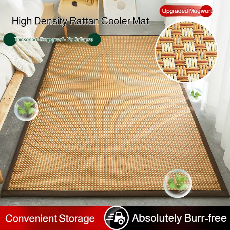 Tapis en bambou, design japonais Tatami, tapis de sol respirant pour chambre à coucher, salon, antid
