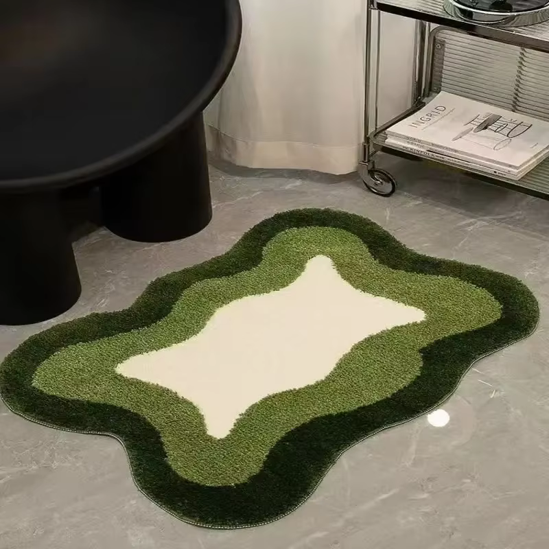 Tapis de sol coordonnants en cachemire absorbant, tapis résistants aux taches, tapis de salle de bai