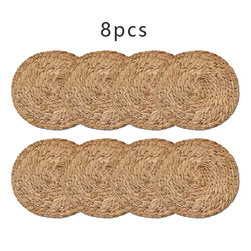 Tapis de Pot en rotin tissé à la main, ronds d'isolation thermique, tapis de Table tissés naturels p