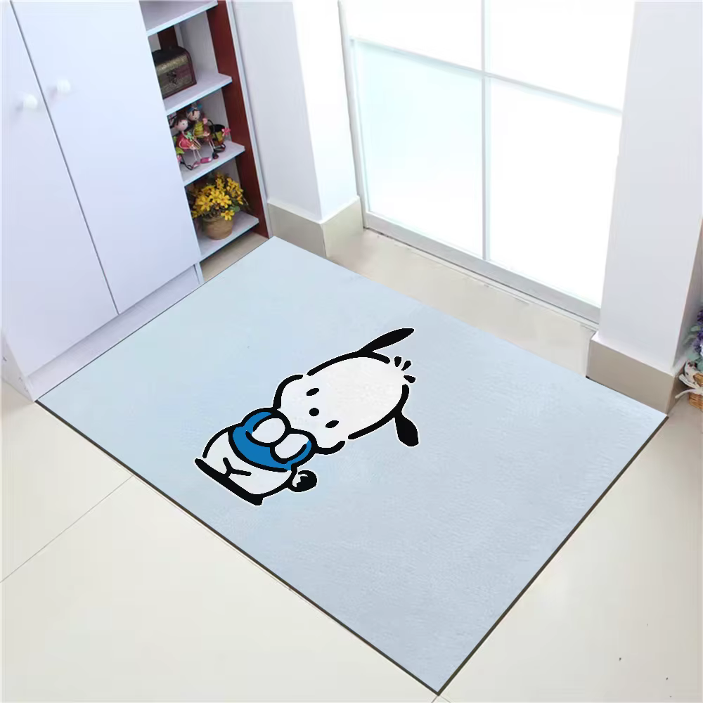 Pochacco-Tapis de sol en polymère kawaii lea pour couloir, moquette coordonnante, tapis d'entrée, po