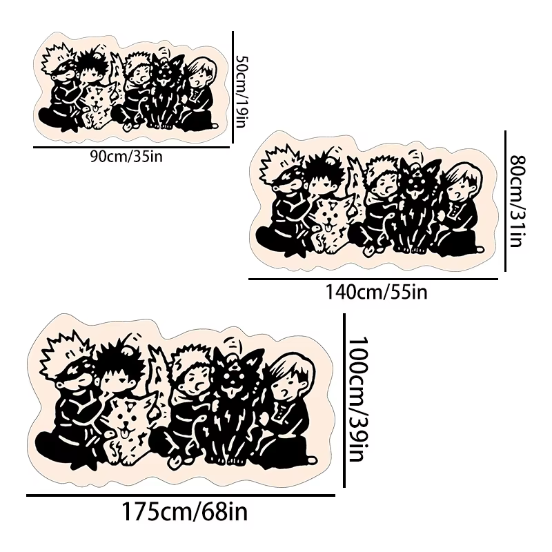 Tapis d'anime VIKAMA My Hero Academia, tapis touffeté avec silhouette noir et blanc, tapis pour cham