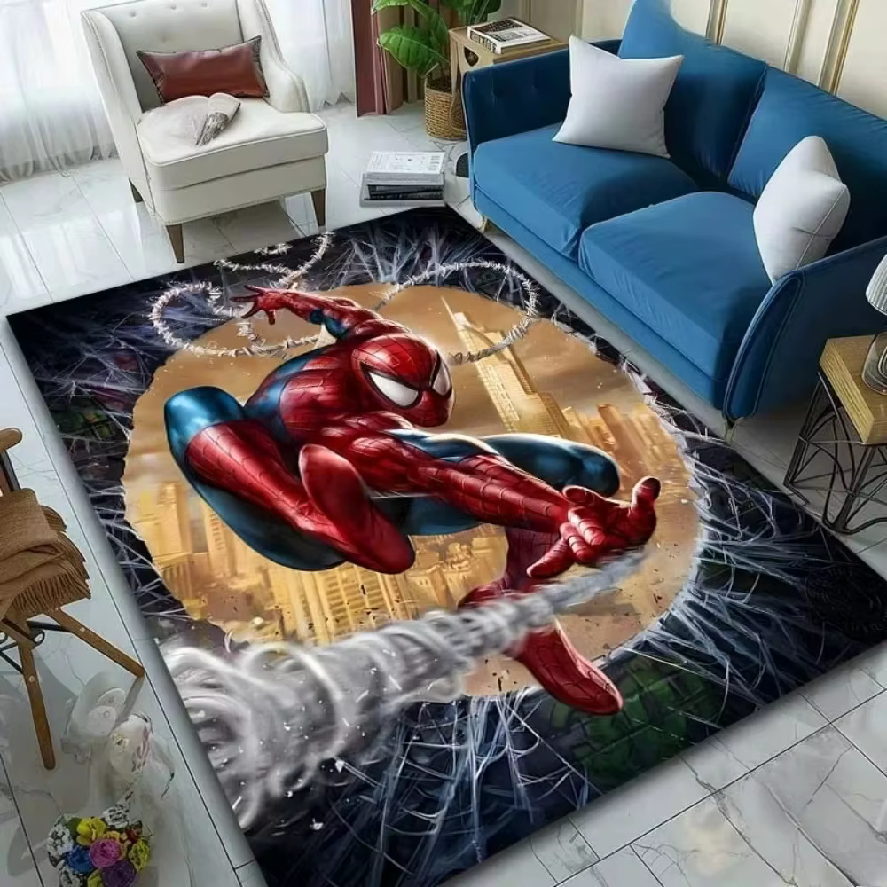 Tapis de porte rouge Spiderman, motif de super-héros, tapis d'entrée antidérapant pour chambre d'enf