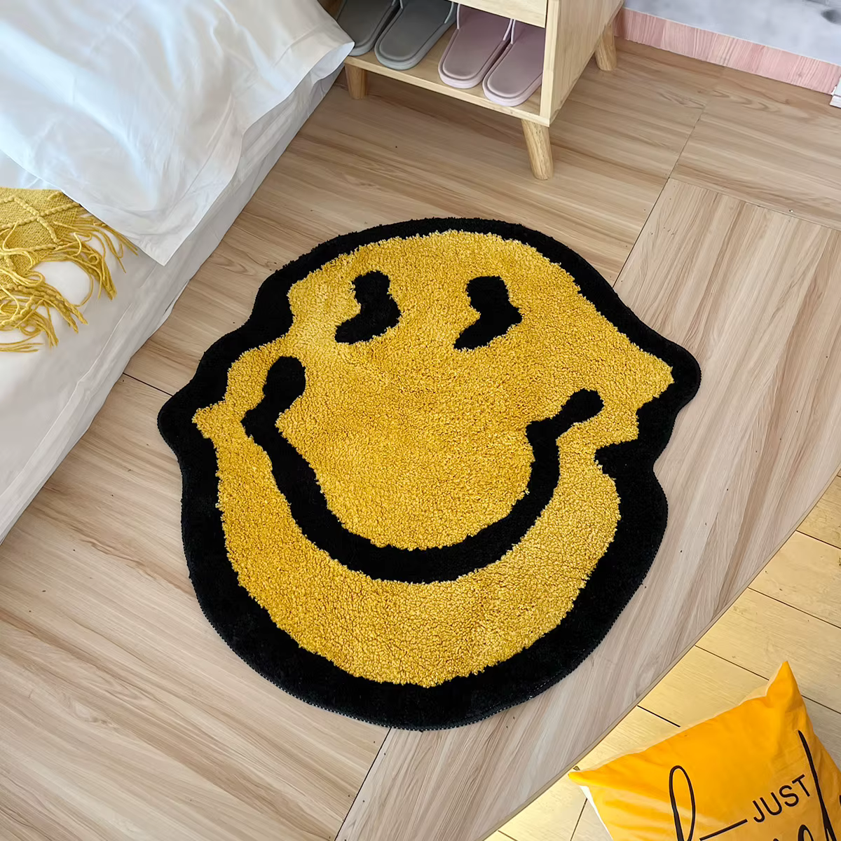 Tapis Tufté Torsadé Souriant, Purely Handmade, Doux, Adapté à la Décoration de Chambre, Moelleux, Ch
