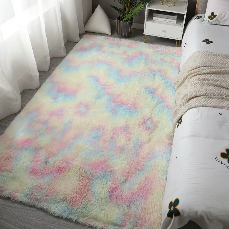 Tapis de chambre à coucher rose pour chambre d'enfant, tapis doux de sol pour filles mignonnes, déco