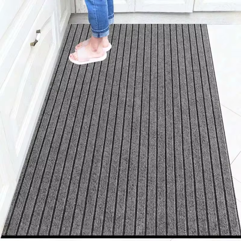 Tapis de sol rayé, tapis d'entrée de maison, tapis de sol absorbant l'eau, antidérapant, de cuisine,