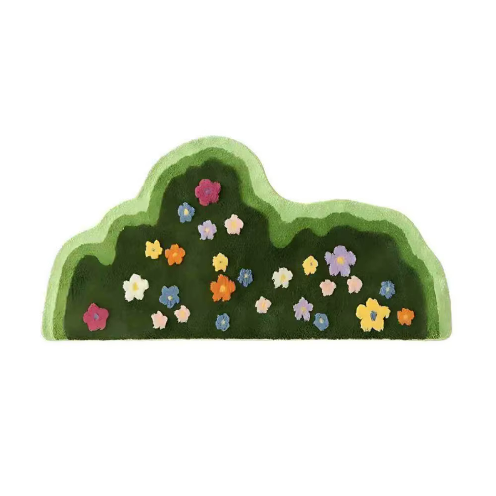 Tapis irrégulier en imitation cachemire à motif floral, antidérapant, absorbant, doux, décoratif, po