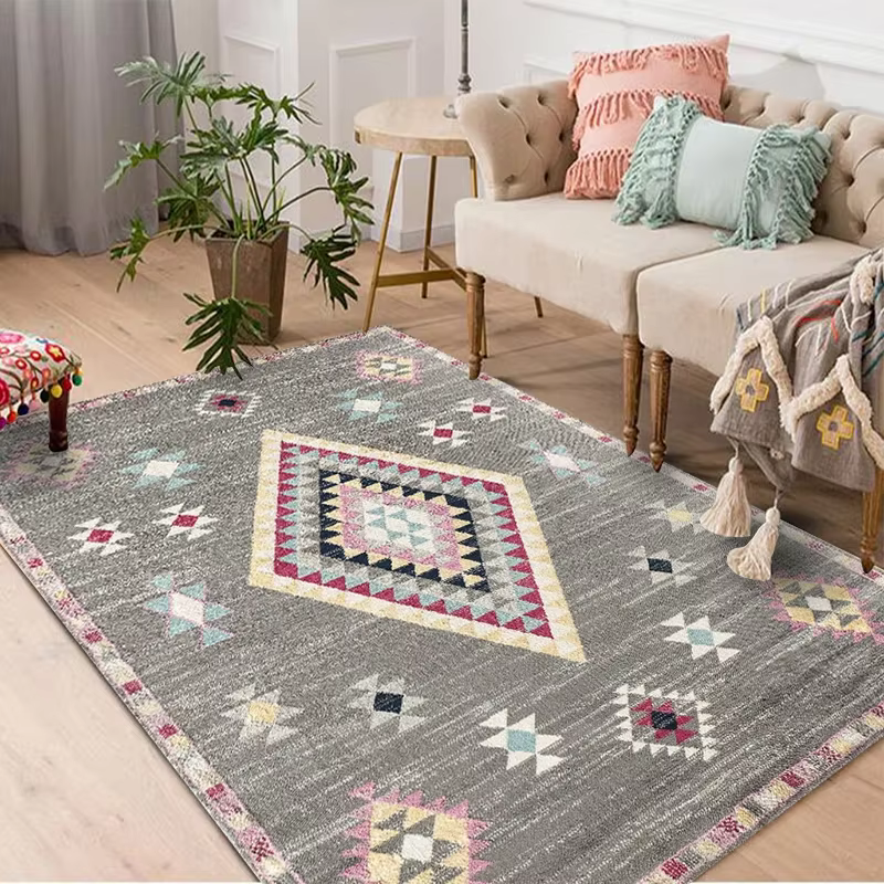 Tapis décoratif à motif bohème, style tribal, luxe marocain, art persan, tapis multi-styles, tapis g