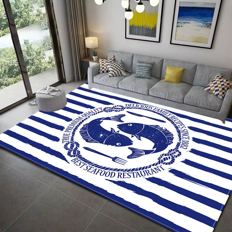 Tapis de style nautique pour enfants, tapis de chambre, cuisine, salon, salle de bain