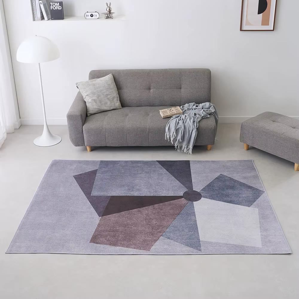Tapis géométrique beige VIKAMA 2026, nouveau, antidérapant, lavable, pour salon, chambre, canapé, ta