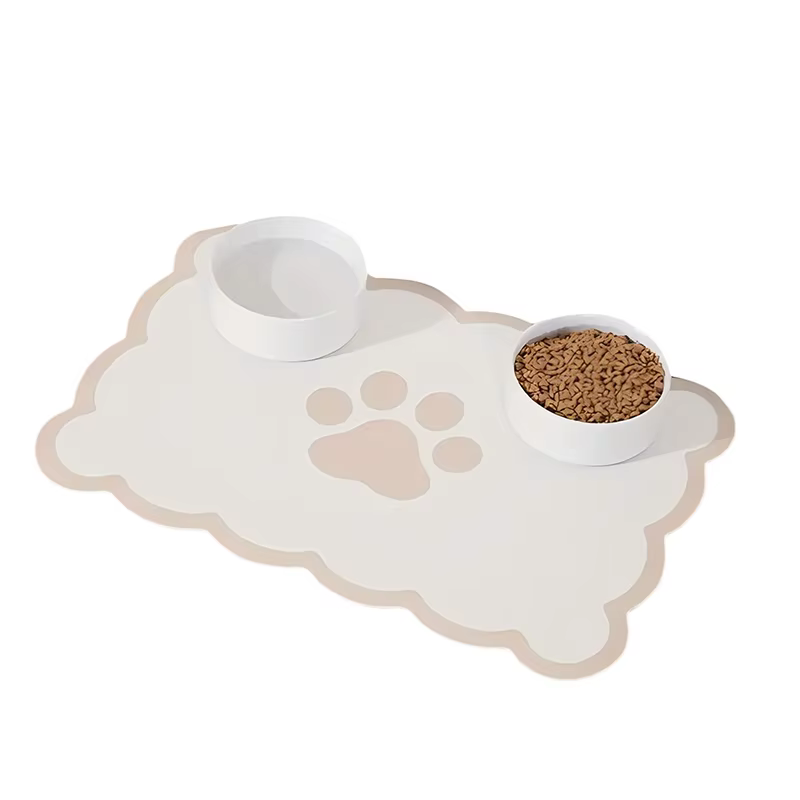 Tapis d'alimentation pour animaux de compagnie, absorbant et antidérapant, pour bol de chien, terre