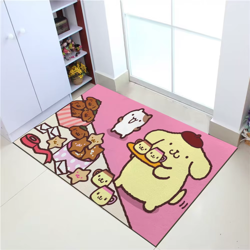 Tapis de sol de cuisine Pompompurin, antidérapant, pour porte d'entrée, bienvenue pour la maison, le