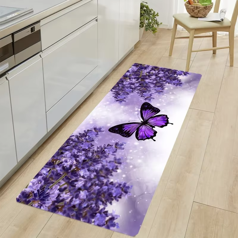 Tapis de sol de cuisine papillon, paillasson d'entrée de maison, décoration pour salon, couloir, lon
