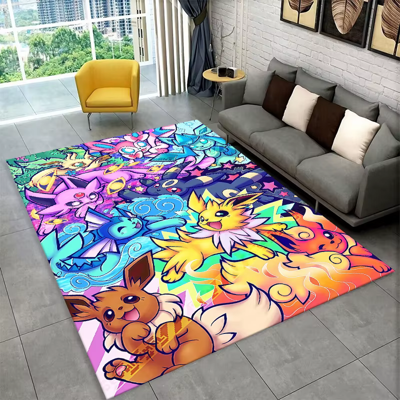 Tapis de dessin animé Pokemon Pikachu mignon pour salle de jeux, chambre à coucher, salon, canapé, d
