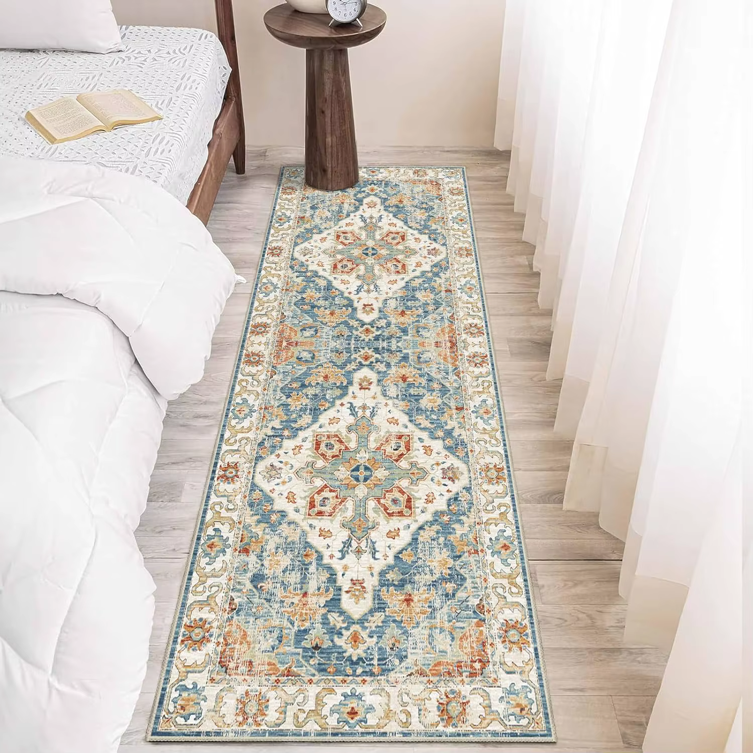 Tapis bohème VIKAMA pour la décoration de la maison, tapis de chevet, tapis de salon, doux et absorb