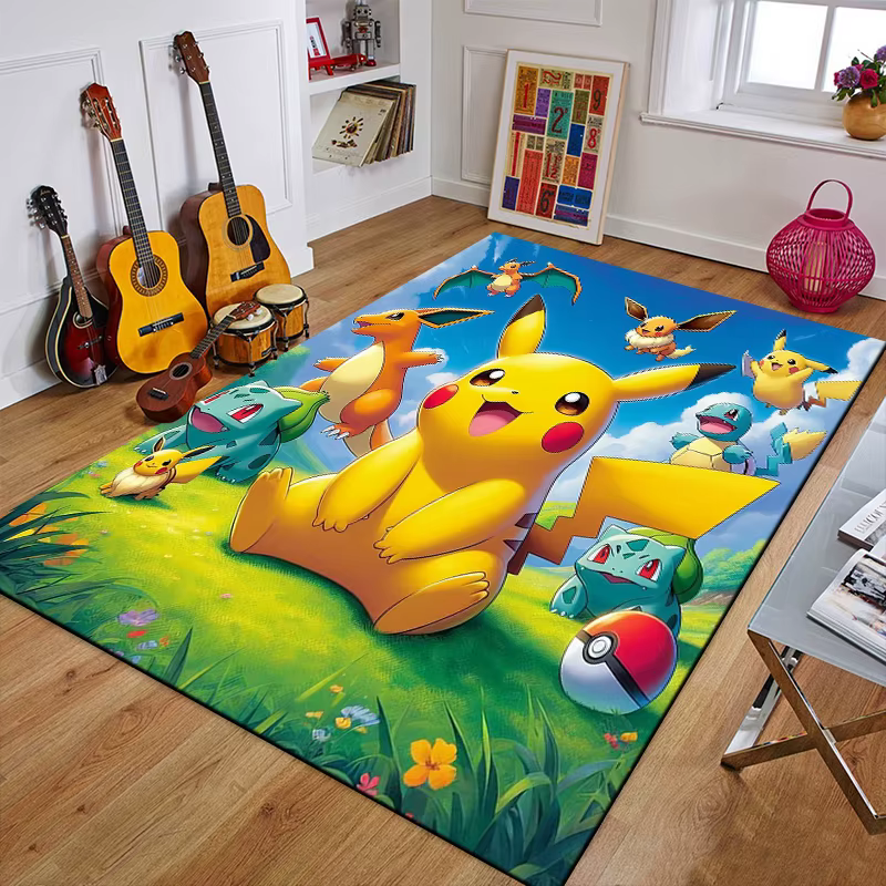 Tapis de dessin animé Pokemon 3D, pour la maison, salon, chambre à coucher, canapé, paillasson, tapi