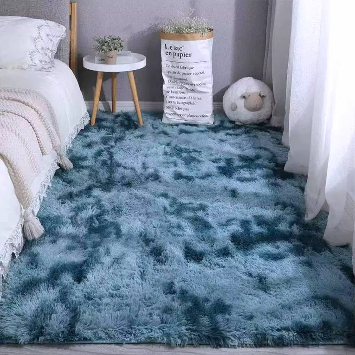 Tapis pour salon canapés modernes gris moelleux tapis chambre décoration anti-dérapant fourrure gran