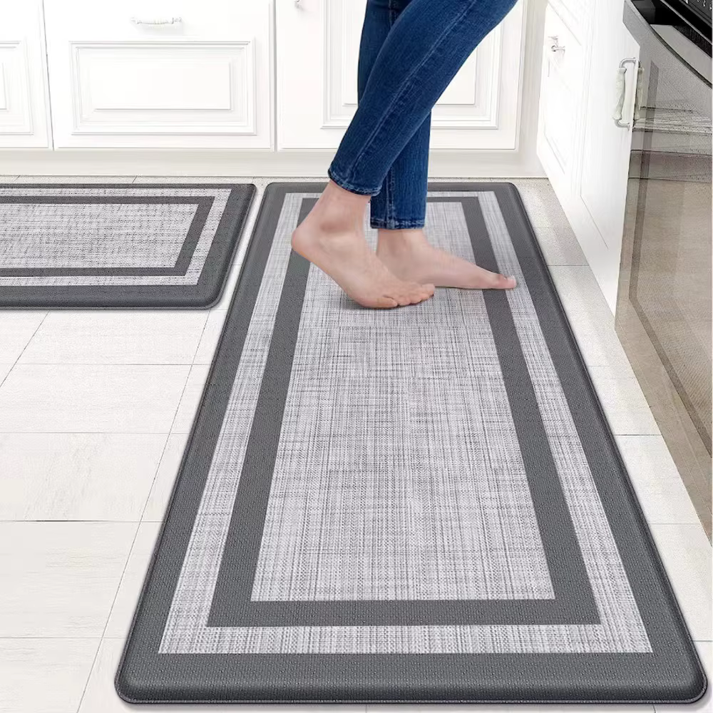 VIKAMA Tapis de cuisine rétro européen Long rectangulaire absorbant l'eau pour salles de bains, tapi