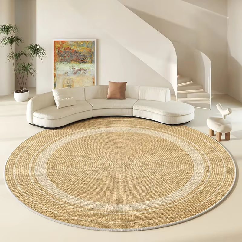 Tapis rond de grande surface pour salon, style nordique, antidérapant, pour table basse, chambre à c