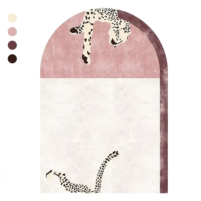 Tapis de sol léger de luxe imprimé léopard, accessoire de décoration en peluche, épais pour la maiso