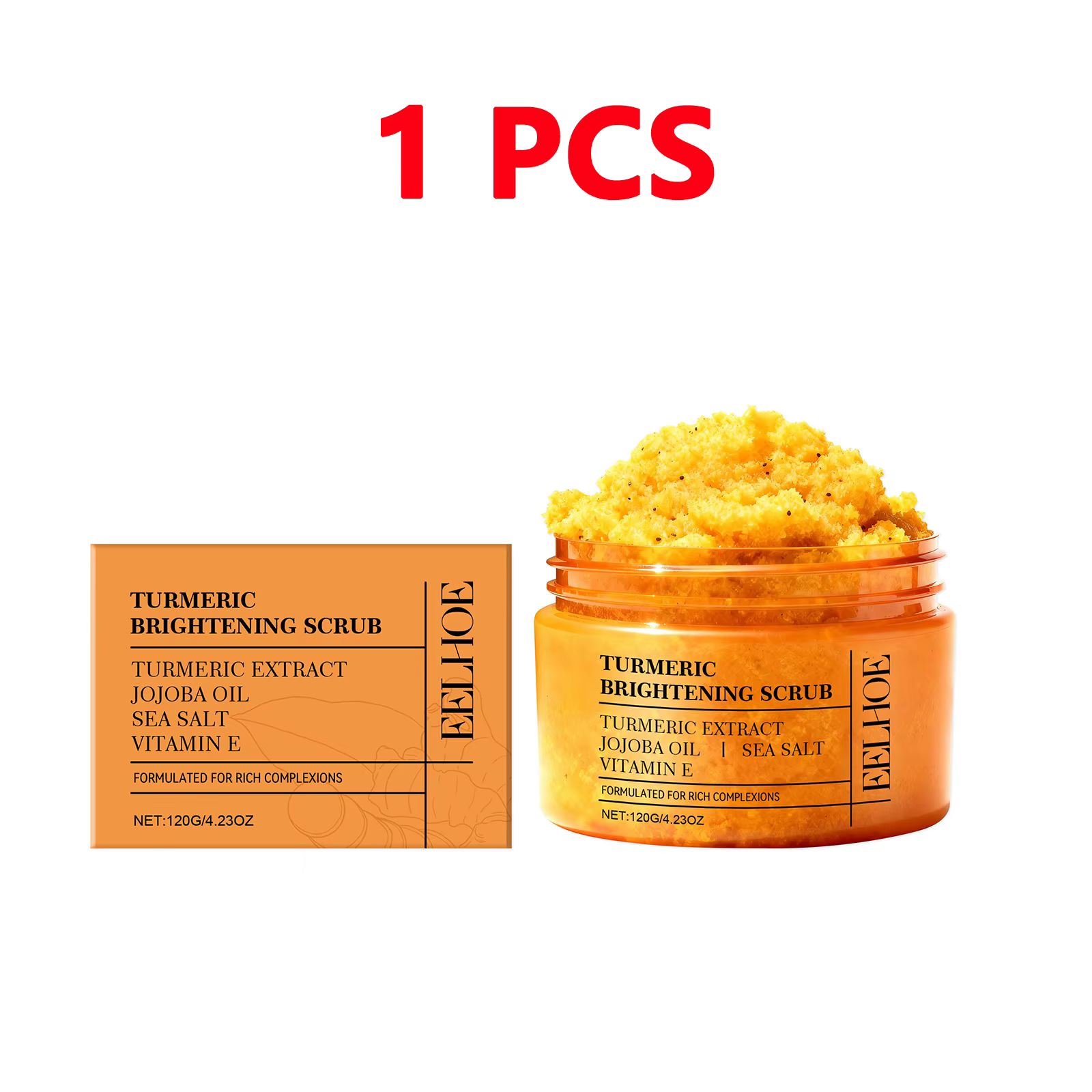 Gommage corporel au curcuma - Exfoliant entièrement naturel pour le corps, le visage, les mains et l