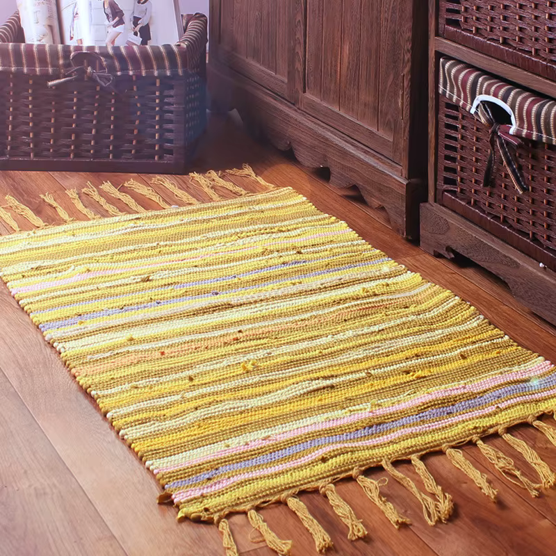 Tapis et tapis à pampilles rétro en tissu de coton, fait à la main, pour la maison, le salon, tapiss