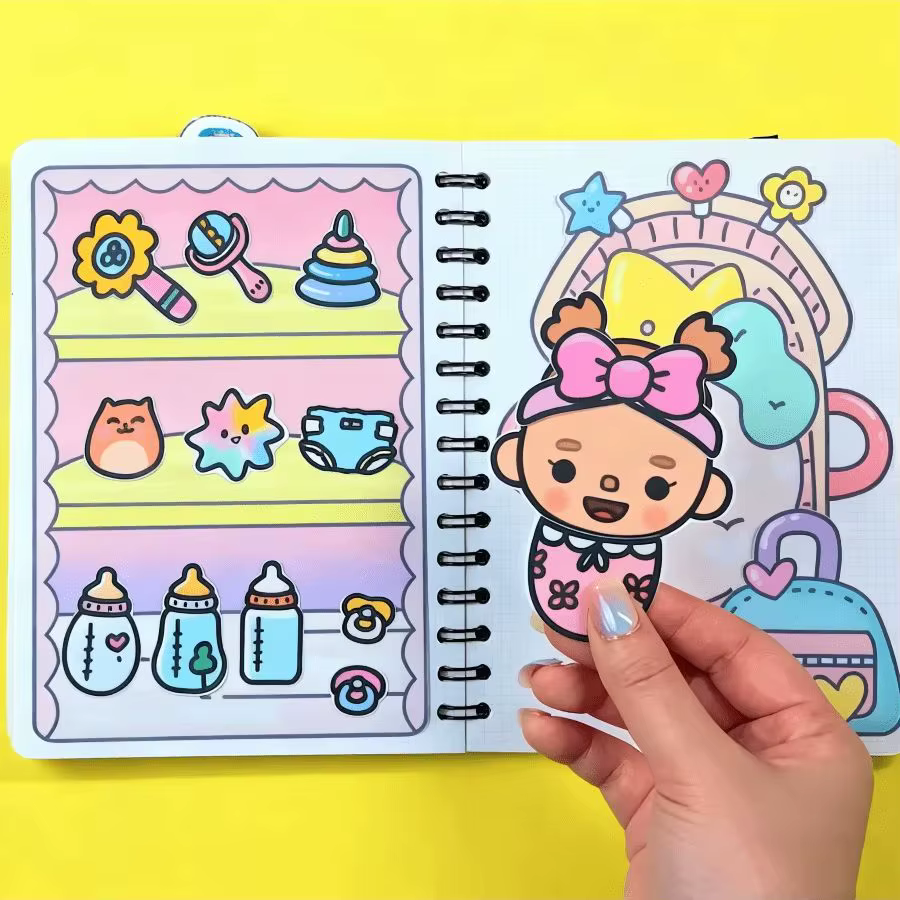 Kit DIY de livre sensoriel 3D pour chambre de bébé, ensemble de scrapbooking inachevé pour enfants avec autocollants découpés, jouet artisanal relaxant fait main