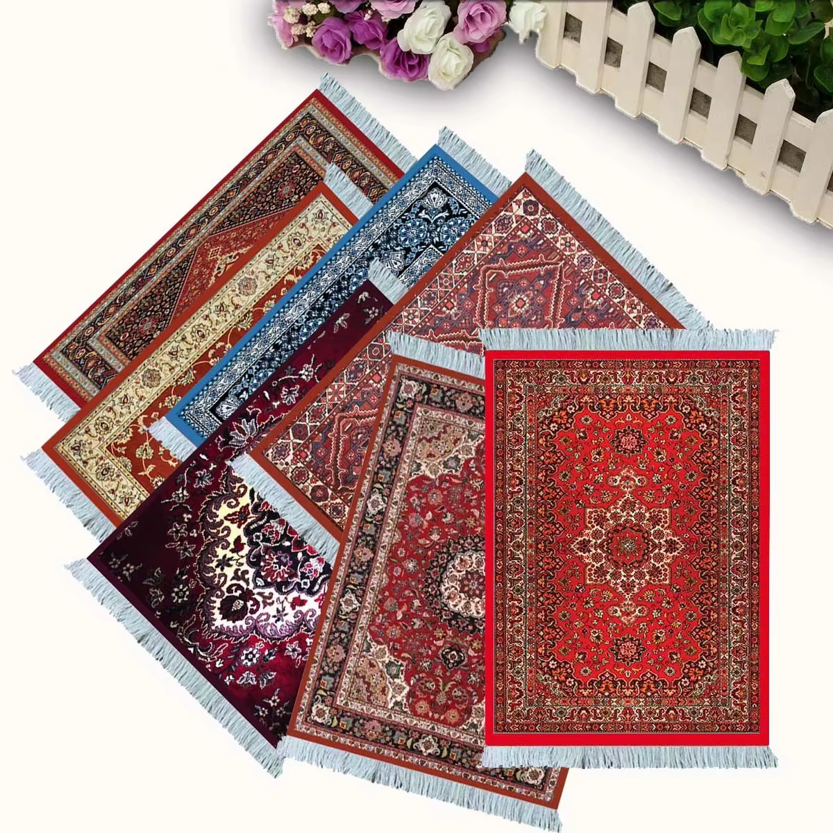 Tapis persan tissé fleur petit dessous de verre commerciaux en gros